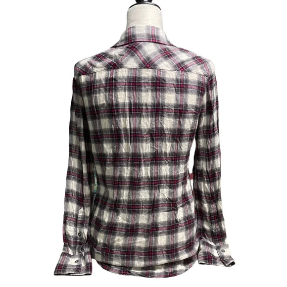 New TRUE RELIGION Plaid Utility Women’s Shirt Small - Picture 8 of 9